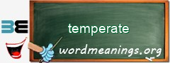 WordMeaning blackboard for temperate